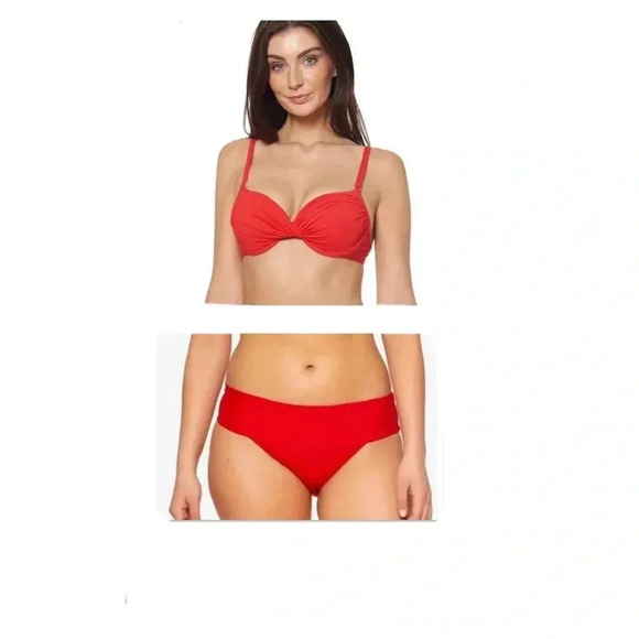 Bleu Rod Beattie Kore Scarlet Twisted
Underwire Top Size 14 Bottom Size 8 - Picture 1 of 7